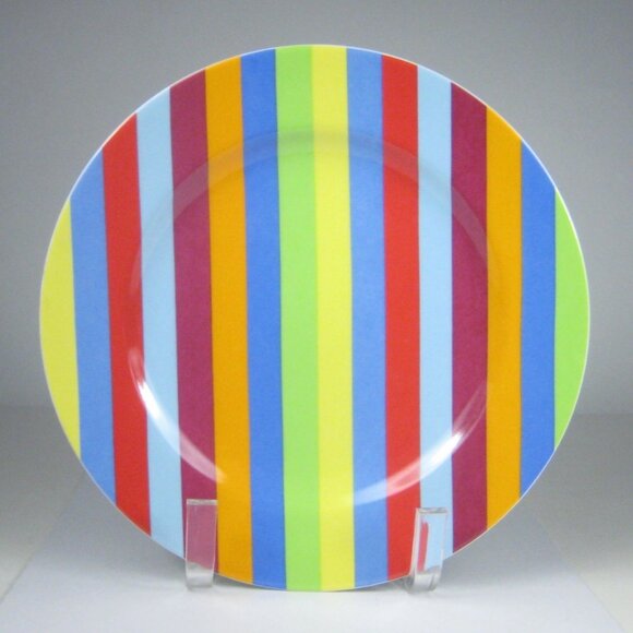 Swid Powell Gene Meyer Stripes Porcelain Ceramic Salad Plate Thailand - Picture 1 of 8